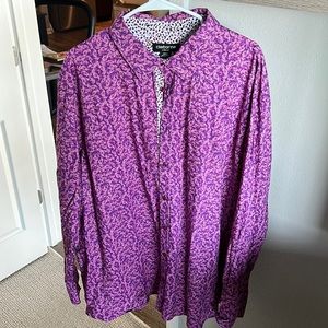 Purple Patterned Button Down Shirt